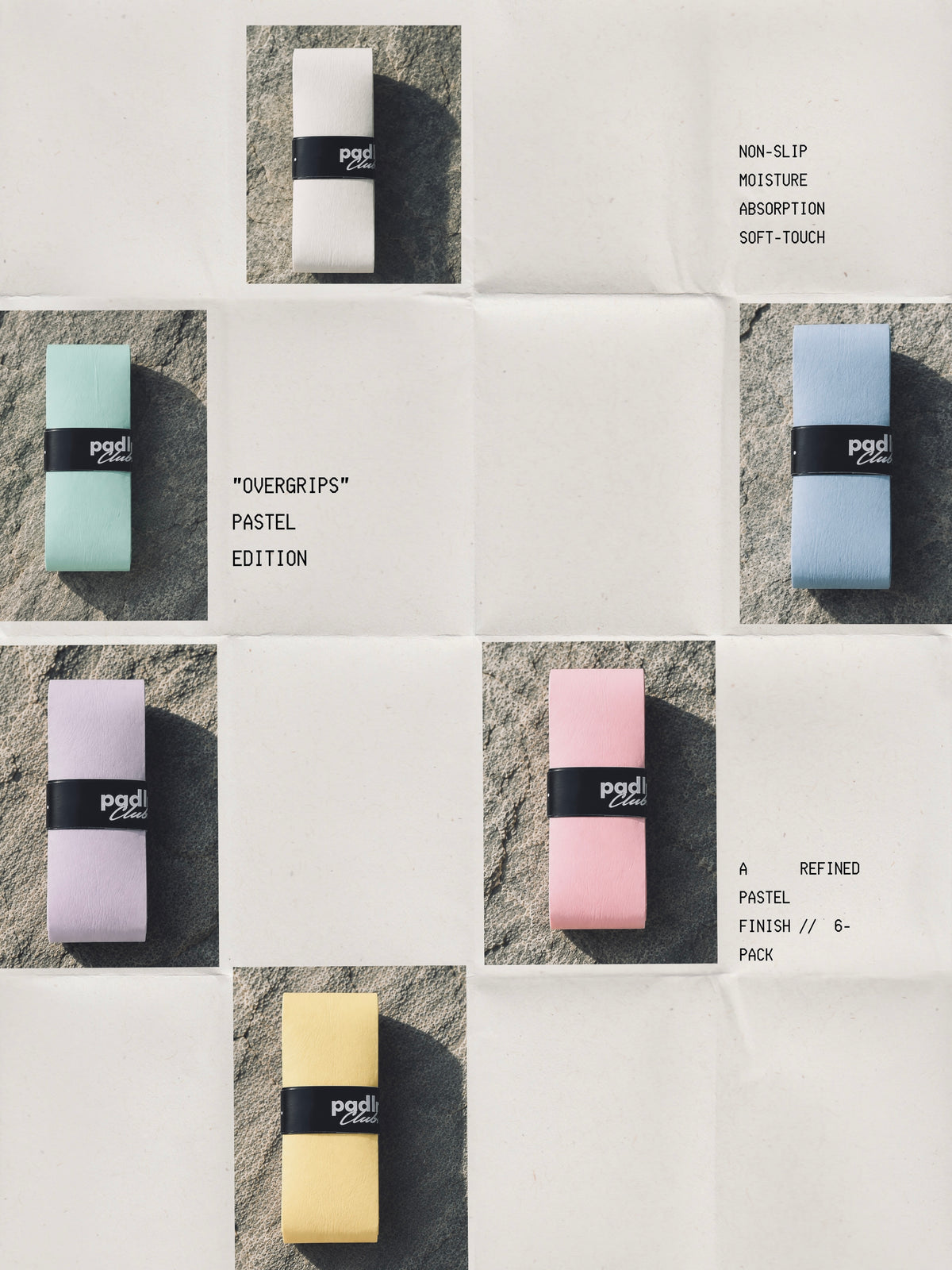 "OVERGRIPS" / PASTEL 6 PACK