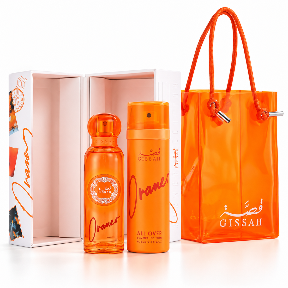 Gissah Oraneo Summer Limited Edition Unisex Gift Set | 75ml EDP, 75ml All Over Spray & Gift Bag