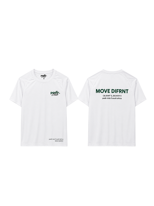 PADLR CLUB “MOVE DIFRNT” Performance Training Tee | WHITE