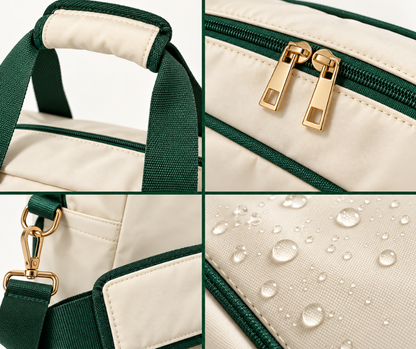 "The Clubhouse" Padel Bag | Cream & Club Green