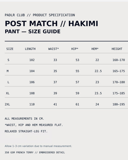POST MATCH // “HAKIMI PANTS”