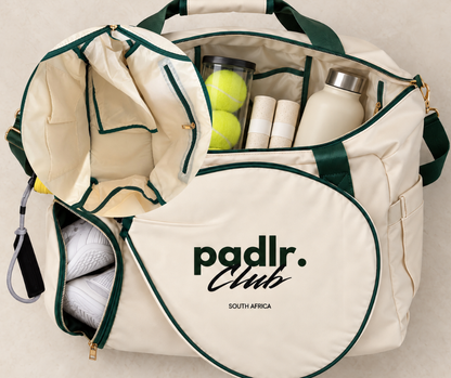 "The Clubhouse" Padel Bag | Cream & Club Green