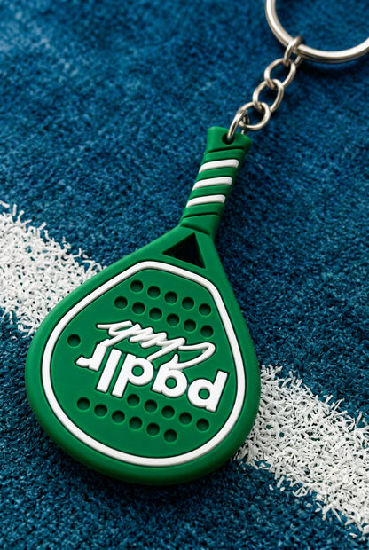 Padlr Club Padel Racket Keyring – Green & White Rubber Bag Charm
