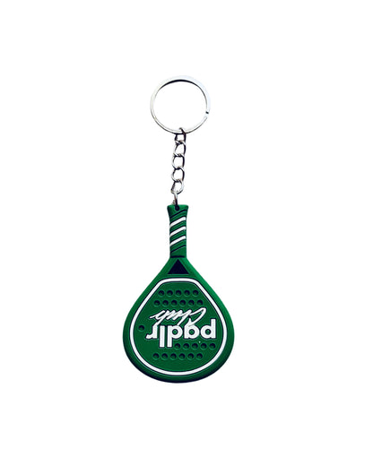 Padlr Club Padel Racket Keyring – Green & White Rubber Bag Charm