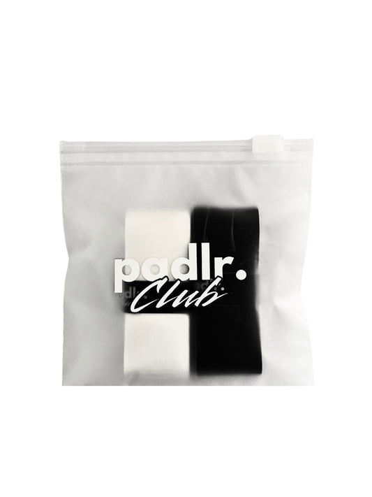 Padlr Club Premium Padel & Tennis Overgrips – Black & White Pack of 2 – Non-Slip, Sweat Absorbent