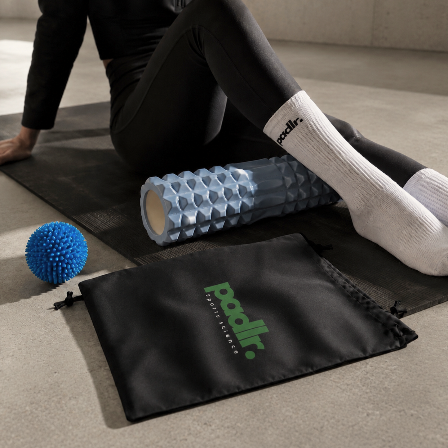 Muscle Recovery Kit | Trigger Point Foam Roller, Spiky Massage Ball & Carry Bag | Padlr. Sports Science