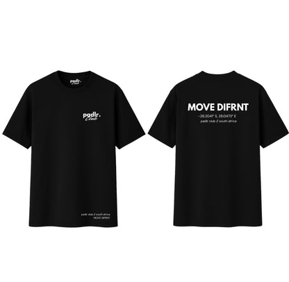 "MOVE DIFRNT" TEE, BLACK