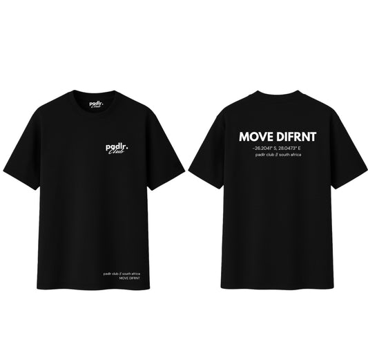 "MOVE DIFRNT" TEE, BLACK