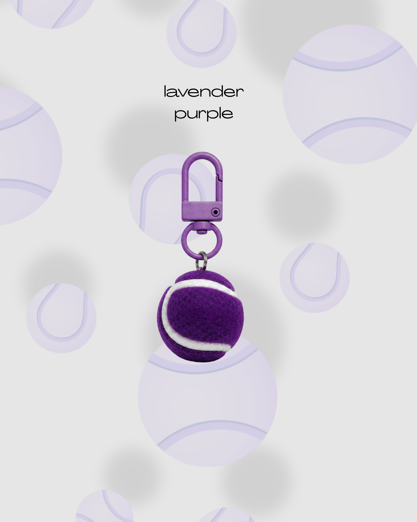 Padlr Club Premium Mini Tennis & Padel Ball Keychain – Lavender Purple