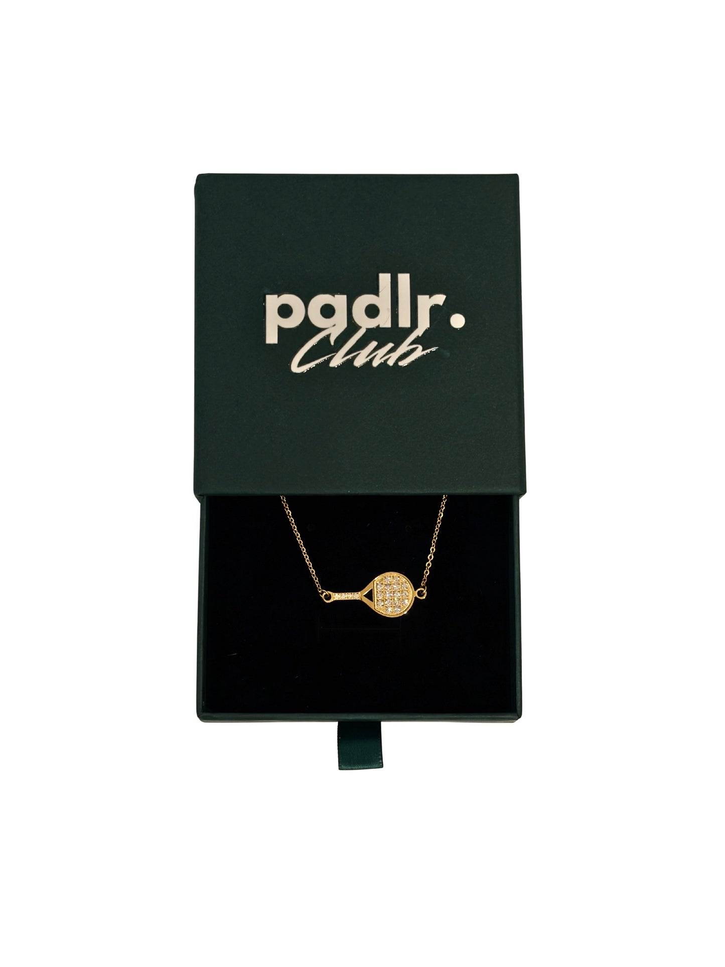 Tarnish-Free Padel Racket Bracelet – Gold Stainless Steel with Cubic Zirconia